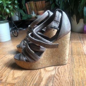 Tory Burch Jeanine Sandals Wedges - Taupe